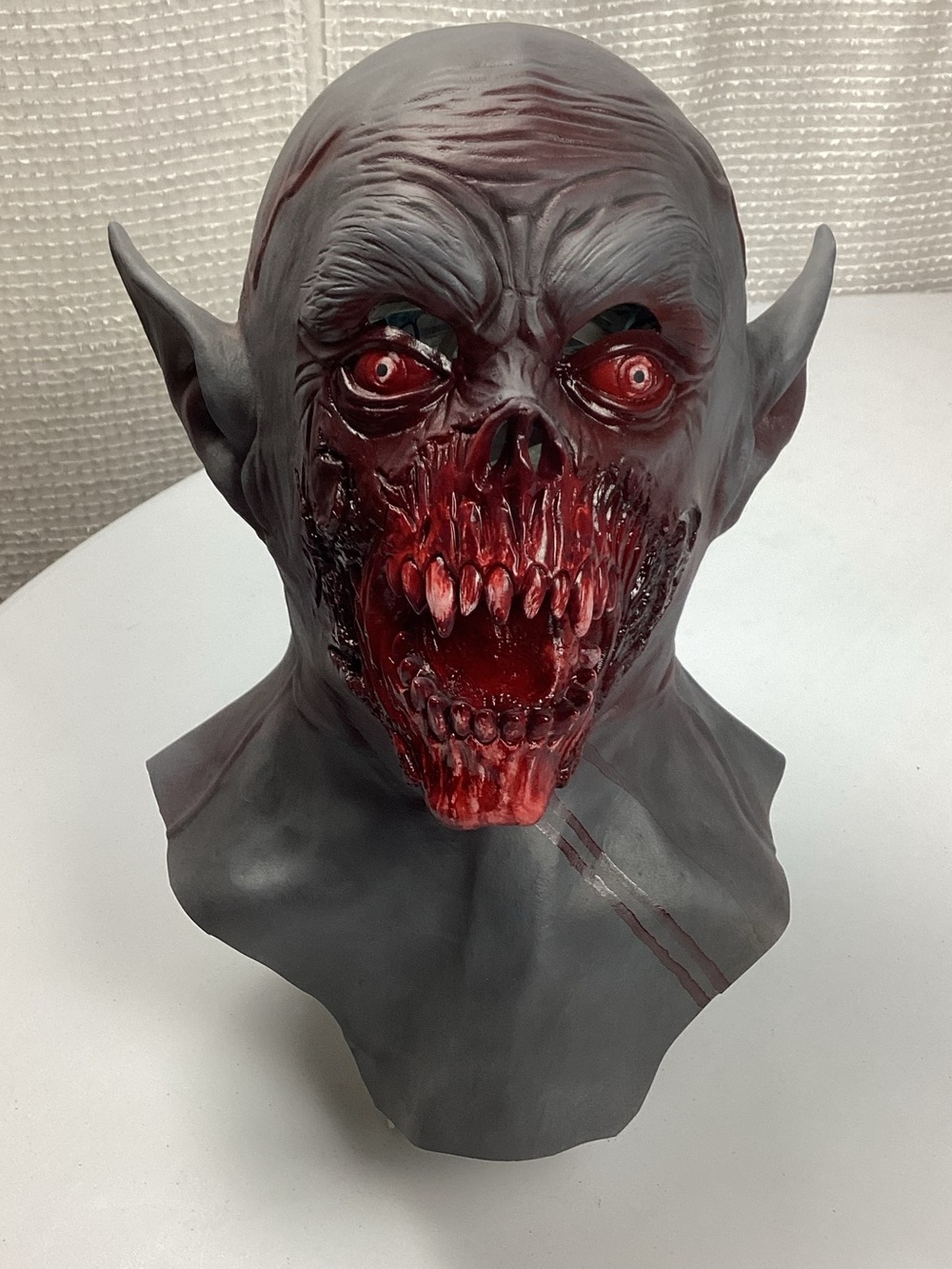 Vampire Zombie Rubber Halloween Mask Gray Full Head NWOT